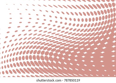 Halftone wavy background. Digital gradient. Dotted pattern with circles, dots, point large scale. Design element for web banners, posters, cards, wallpapers, sites, panels. Beige, pink, cream color