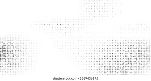 Fondo gris %26 blanco semitono. Ilustración vectorial abstracta punteada en blanco aislado. Fondo de puntos simple abstracto moderno