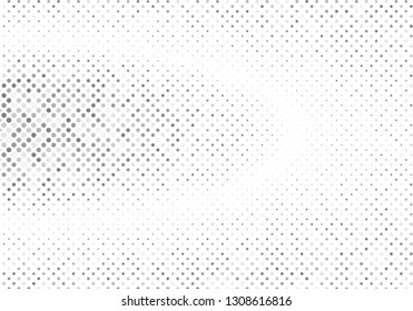 Halftone white and grey background. Abstract decorative web layout or poster, banner. Abstract halftone background for concept design. Abstract digital geometric background. Modern vector design