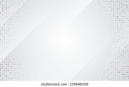 Halftone white and grey background. Decorative modern colorful dots design concept. white background.