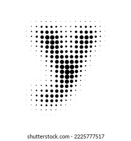 Halftone y Kleinbuchstaben. Pop Art Stil. Halftone gepunktete Kulisse. Design für Webbanner, Bildschirmhintergründe, Vektorgrafik-Seiten. Alphabet Halftone.