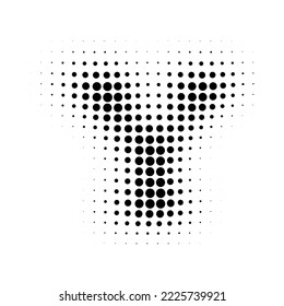 Halftone Y Uppercase. Pop art style. Halftone dotted backdrop. Design for web banners, wallpaper,sites vector illustration. Alphabet Halftone.
