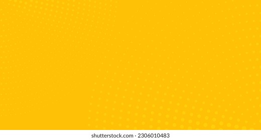 Halftone yellow background. Comic background. Vector retro dotted template for labels.