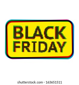 Halftone yellow Black Friday sign