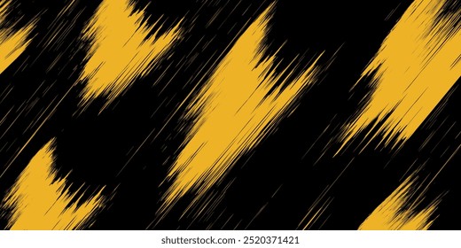 Patrón de puntos amarillos semitono y fondo de textura grunge degradado negro. Ilustración vectorial de estilo deportivo cómico de línea punteada.