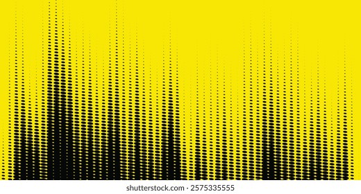 Halftone yellow dots pattern and black gradient grunge texture background	
