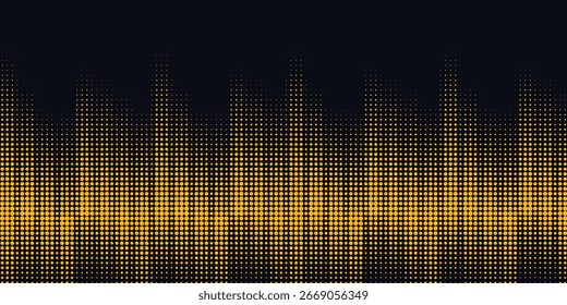 Halftone yellow dots pattern and black gradient grunge texture background. Dotted line comic sport style vector illustration.Vector ilustration