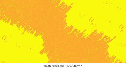 Patrón de semitono amarillo naranja. Fondo de degradado de cómic retro. Textura cuadrada pixilada de la historieta del punto. Premium