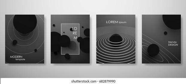 Halftone,3d, black and white covers design,gradients, balls shapes. Tech cover,futuristic banner, future template,abstract flyer, poster,trendy presentation, brochure. Vector geometric illustration