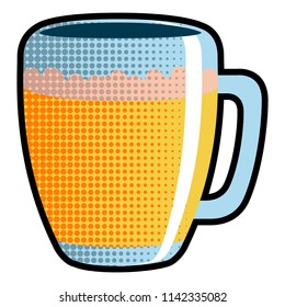 Halftoned style beer glass icon