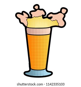 Halftoned style beer glass icon