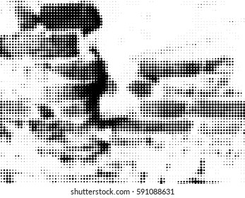 halftones background.Distress Dirty Damaged Spotted Circles Overlay Dots Texture . Grunge Effect .