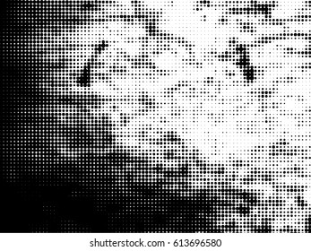 halftones background.Distress Dirty Damaged Spotted Circles Overlay Dots Texture . Grunge Effect .