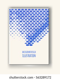 Halftones Banner. Blue color Brochure. Distress Dirty Damaged Spotted rectangle Overlay Dots Texture . Grunge Effect 