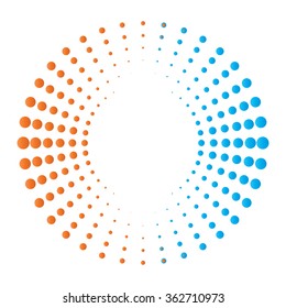 Halftones in Circles Form . Vector  Round Shapes . Logo Icons . 
