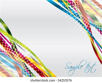 Halftones & color ribbons background design
