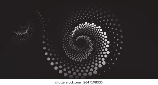 Halftonewhite circular dotted frames set. Circle dots texture isolated on black background. Spotted spray texture.Modern simple art good abstract graphic