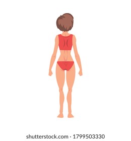 Mujer semidesnuda parado retrovisor y haciendo ilustración del vector Roentgen