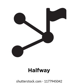 Halfway icon vector isolated on white background, logo concept of Halfway sign on transparent background, filled black symbol