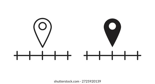 Iconos a mitad de camino. Icono lineal de Vector aislado sobre fondo blanco.