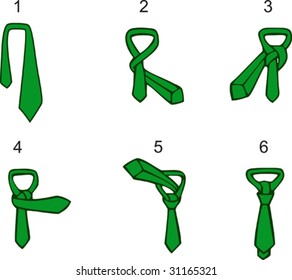 The half-windsor knot. Vector illustration