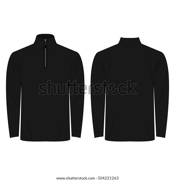 Halfzipper Long Sleeve Black Shirt Isolated Stock Vector (Royalty Free ...
