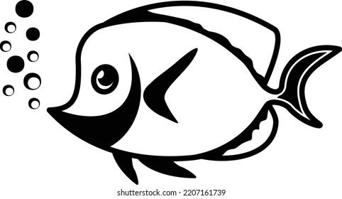 Halibut Fish Concept vector icon design, Aquascaping creature symbol, Aquarium pet Sign, Underwater animal stock illustration