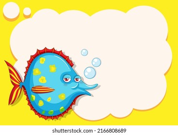 Halibut fish on frame background illustration