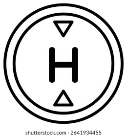 Halicopter helipad icon Thin line vector design