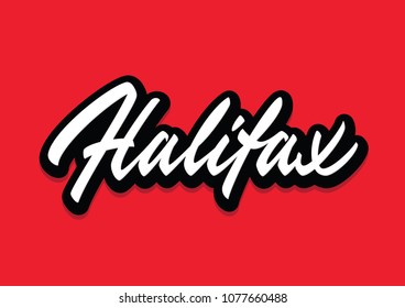 Halifax brush vector lettering logo design element