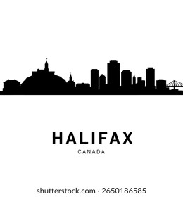 Halifax with Canada City Skyline Silhouette.