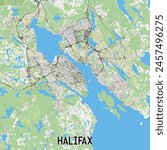 Halifax Canada map poster art