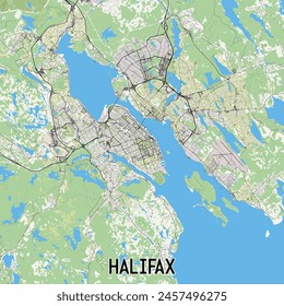 Halifax Canadá mapa poster art