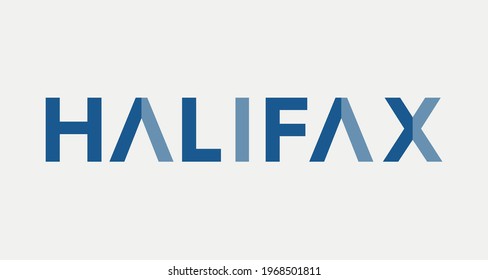 HALIFAX - Canada typografischer Textbanner Skizze Silhouette Vektorgrafik
