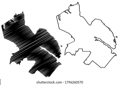 Halifax City (Canada, Nova Scotia Province) map vector illustration, scribble sketch City of Halifax map