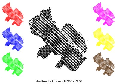 Halifax City (Canada, Nova Scotia Province) map vector illustration, scribble sketch City of Halifax map