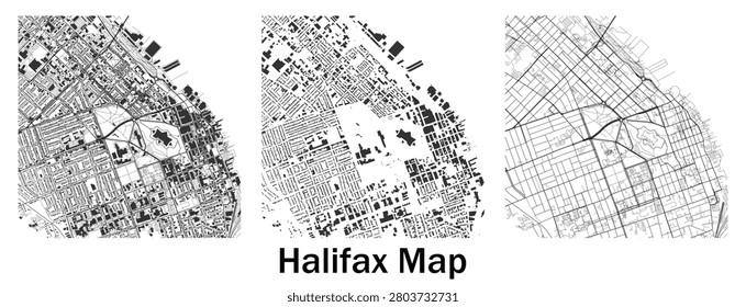 Halifax city map layout, urban planning vector illustration