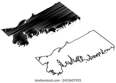 Halifax County (Canada, Nova Scotia Province, North America) map vector illustration, scribble sketch Halifax map