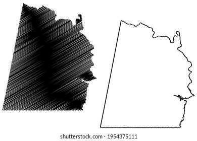 Halifax County, Commonwealth de Virginia (condado de los EE.UU., Estados Unidos de América), mapa de ilustraciones vectoriales, dibujo de garabatos mapa de Halifax