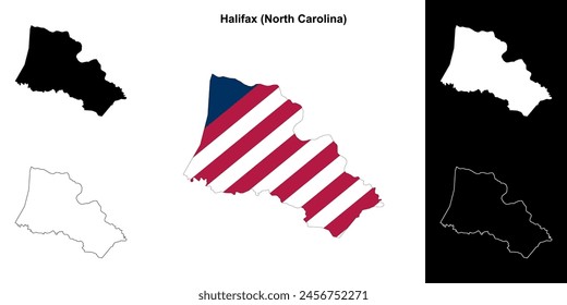 Halifax County (North Carolina) outline map set