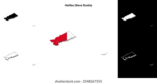 Halifax county (Nova Scotia) outline map set