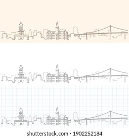 Halifax Hand Drawn Profile Skyline