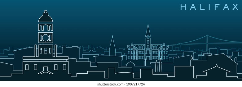 Halifax Multiple Lines Skyline and Landmarks