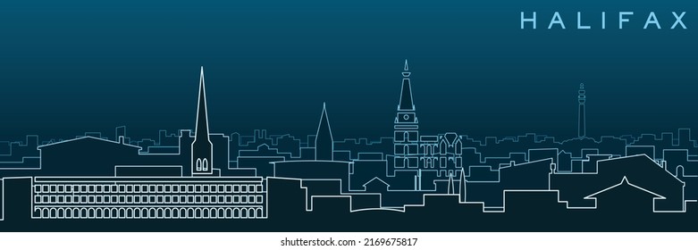 Halifax Multiple Lines Skyline and Landmarks
