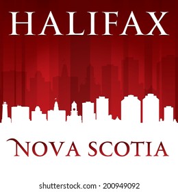 Halifax Nova Scotia Canada city skyline silhouette. Vector illustration