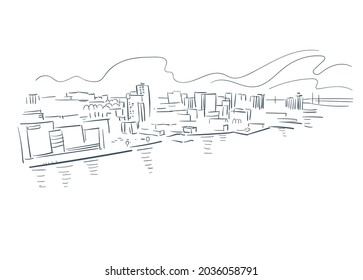 Halifax Nova Scotia Canada vector sketch city illustration line art