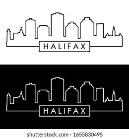 Halifax skyline. Linear style. Editable vector file.