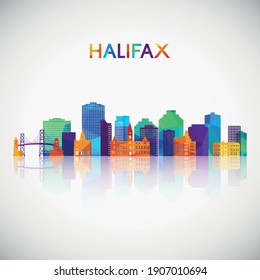 Halifax skyline silhouette in colorful geometric style. Symbol for your design. Vector illustration.