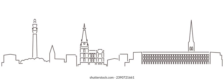 Línea Oscura Halifax UK Línea Simple Minimalista Con Fondo Blanco