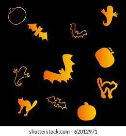 Halioween seamless background, part 3, vector illustration